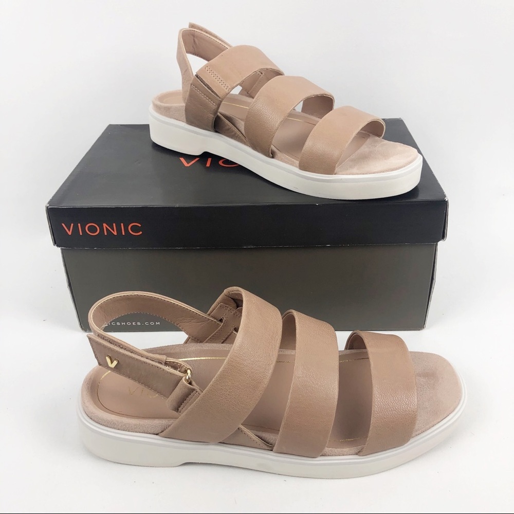Vionic Leila Keomi Leather Strappy Sandals 6